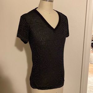 Andrew Christian burnout leopard v-neck tshirt